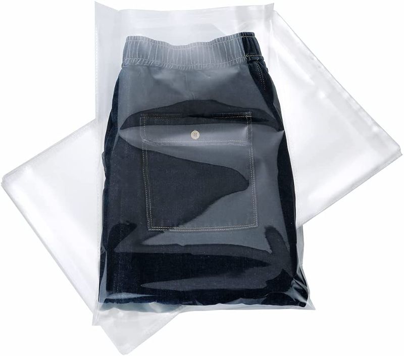 Photo 1 of 100 Pcs 12" x 18" Thick 1.6 Mil Large Clear Self Sealing Resealable Cellophane Poly Bags Heavy-duty Adhesive Cello Plastic Bags Packaging Clothes T-Shirts Clothing Pants Gift OPP Bag
