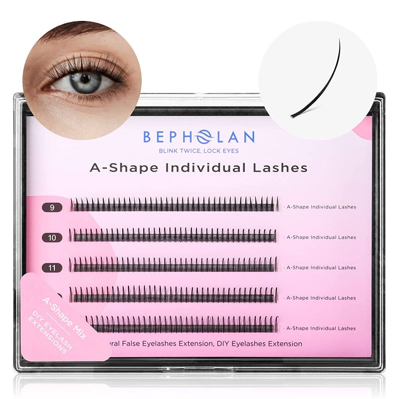 Photo 1 of 2 PACK - BEPHOLAN Spike Lash Extensions, Premade Spikes Eyelash Extensions C Curl Mix Length(8/10/12/14/16mm) Single Super Thick Eyelash Spikes Individual Lashes