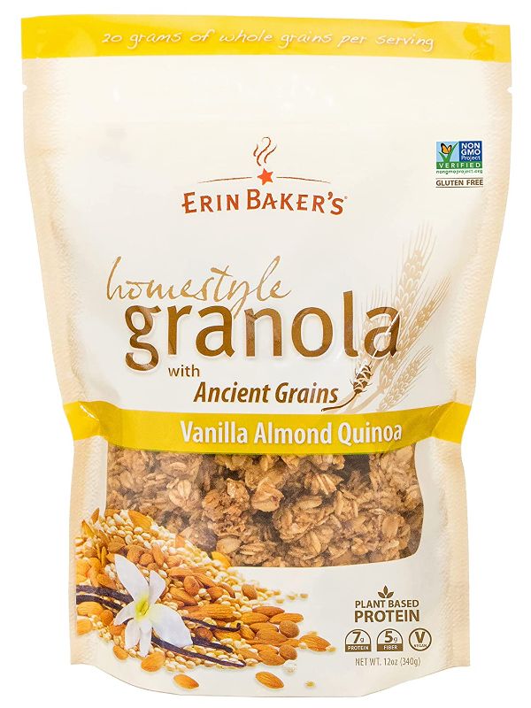 Photo 1 of 3 PACK - Erin Baker's Homestyle Granola Vanilla Almond Quinoa, 12 Ounce EXP 07/27/22