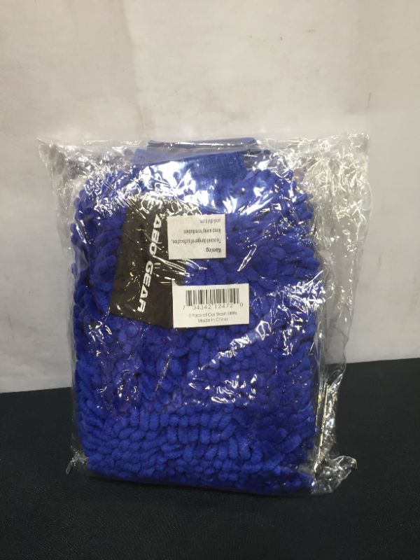 Photo 2 of 
2 Pack Large Size Chenille Microfiber Car Wash Mitt Cleaning Kit (Blue Blue)