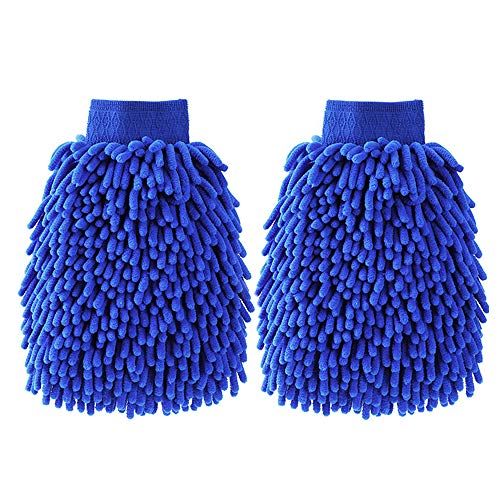 Photo 1 of 
2 Pack Large Size Chenille Microfiber Car Wash Mitt Cleaning Kit (Blue Blue)