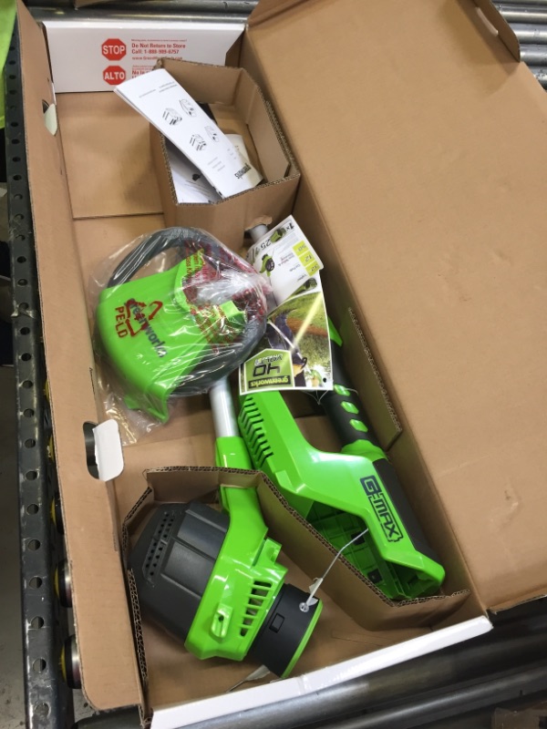 Photo 2 of Greenworks 40V 12" Cordless String Trimmer, 2.0Ah Battery and Charger Included
