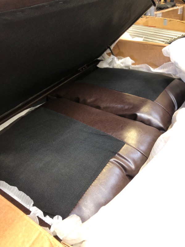 Photo 2 of Faux Leather Ottoman from 3 Piece Set -- OTTOMAN ONLY --- Couch Missing 