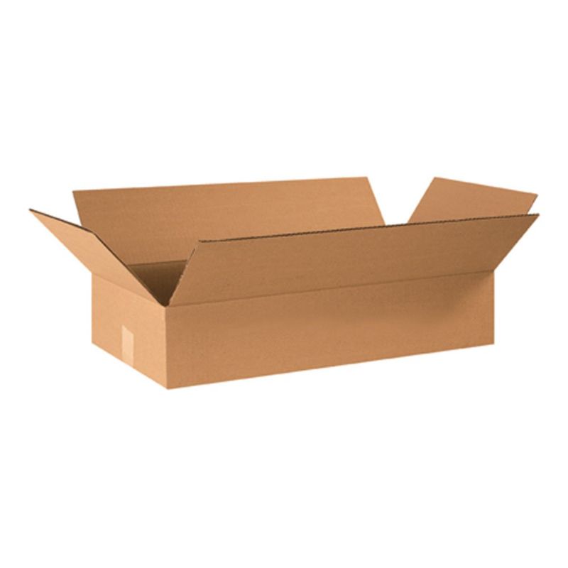 Photo 1 of Aviditi 24124 Flat Corrugated Cardboard Box 24" L x 12" W x 4" H, Kraft, for Shipping, Packing and Moving (Pack of 23)
