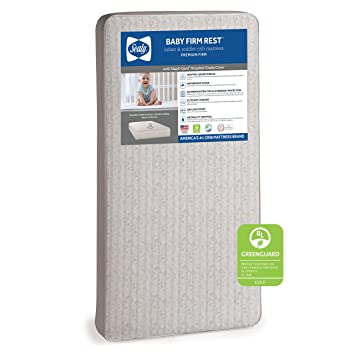 Photo 1 of Sealy Baby Firm Rest Waterproof Standard Toddler & Baby Crib Mattress - 204 Premium Coils, Healthy Clean, 51.7” x 27.3"
