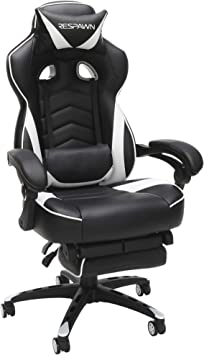 Photo 1 of RESPAWN 110 Racing Style Gaming Chair, Reclining Ergonomic Chair with Footrest, in White (RSP-110-WHT)-Generation 1.0
