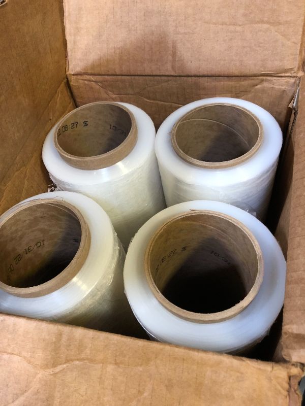 Photo 2 of PackageZoom 4 Rolls 18" x 1500 Ft Stretch Wrap Heavy Duty, Industrial Strength Shrink Wrap, 55 Gauge High Performance Stretch Film Replaces 80 Gauge Low Films, Clear Hand Stretch Wrap 18" wide x 1500 ft x 4 Rolls