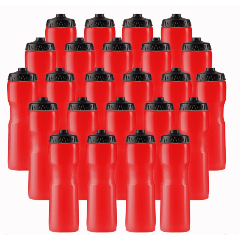 Photo 1 of 6 Strong Bulk Water Bottles | 28 oz. Squirt Bottle with One-Way Valve | Made in USA | BPA-Free Reusable Bike Water Bottles | Top Rack Dishwasher Safe Red