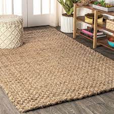 Photo 1 of  Natural Brown Hand Woven Boucle Chunky Jute Natural 3 ft. x 5 ft. Area Rug