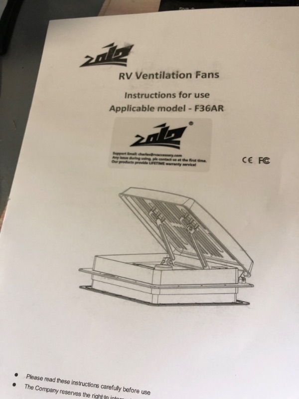 Photo 8 of 2012 Air Max RV Roof Vent Fan Reversible Exhaust Fan with Rain Sensor, Ultra Low Noise Level Permanent RV Air Ventilation Ceiling Fan 12V with Remote, with 14" Semi-transparent UV-Proof Cover Lid
