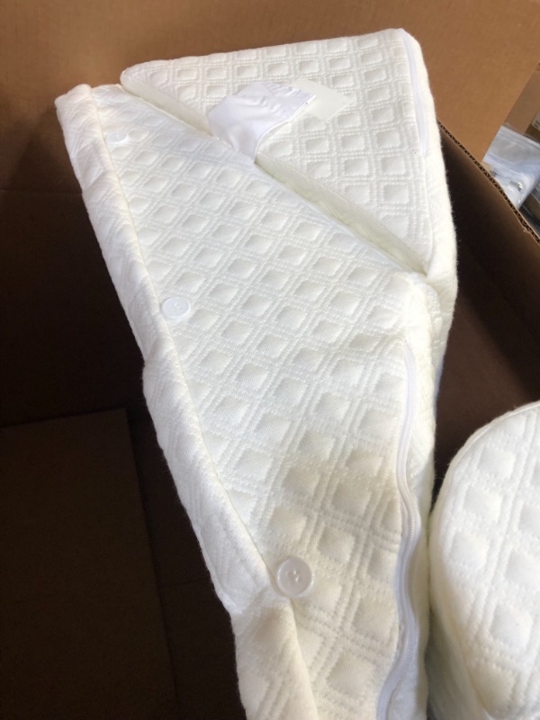 Photo 4 of aeris Memory Foam Wedge Pillow for Sleeping - Unique Curved Design - Incline Post Surgery Pillow - Acid Reflux, Heartburn, GERD, Snoring - Washable Cover 25"x25"x8.5"
