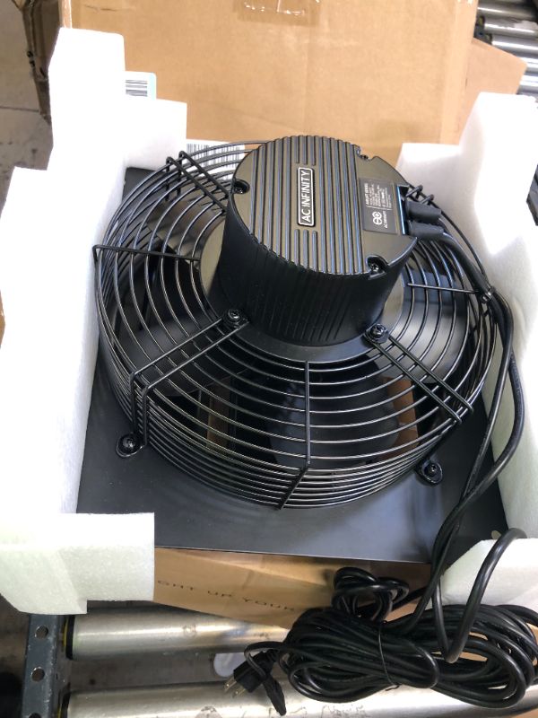 Photo 2 of AC Infinity AIRLIFT T14, Shutter Exhaust Fan 14" with Temperature Humidity Controller, EC Motor - Wall Mount Ventilation and Cooling for Sheds, Attics, Workshops
