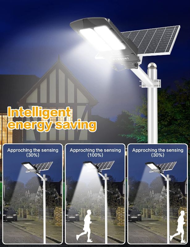 Photo 1 of HYKOONT 400W Solar Street Lights Outdoor, Dusk to Dawn Solar Led Outdoor Light with Remote Control, 6500K Daylight White Security Led Flood Light for Yard,...
