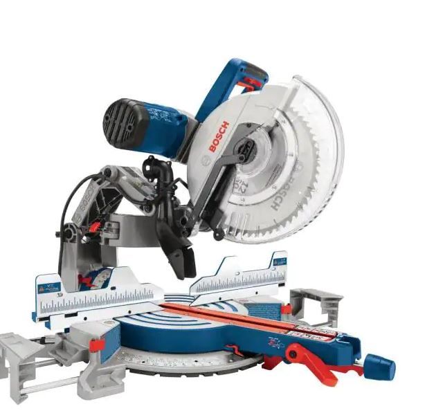 Photo 1 of 15 Amp 12 in. Corded Dual-Bevel Sliding Glide Miter Saw with 60 Tooth Saw Blade
