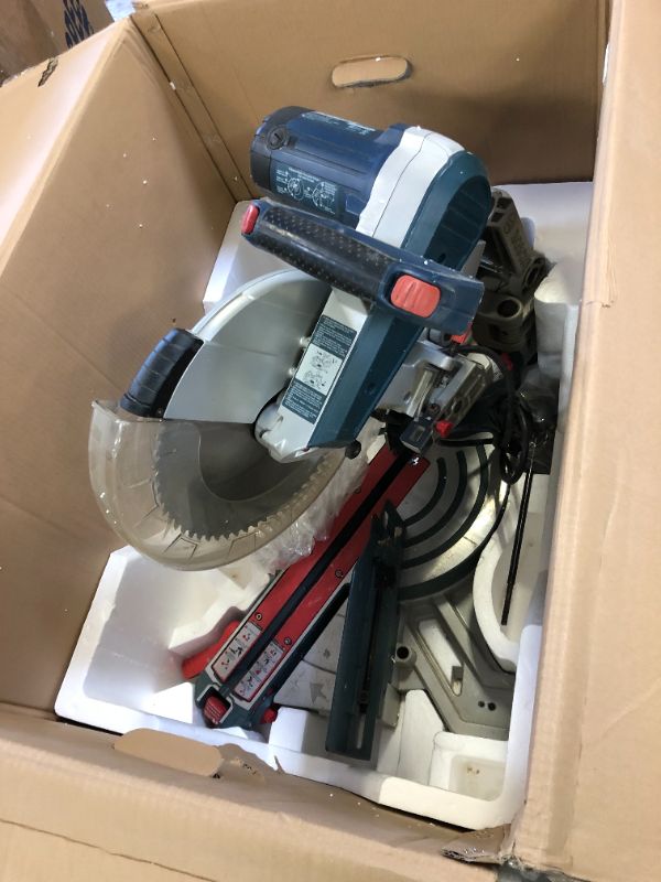 Photo 9 of 15 Amp 12 in. Corded Dual-Bevel Sliding Glide Miter Saw with 60 Tooth Saw Blade
