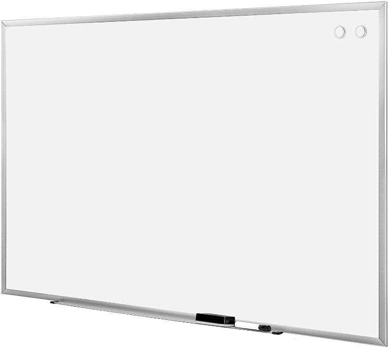 Photo 1 of Amazon Basics Large Magnetic Dry Erase White Board, 6 x 4-Foot Whiteboard - Silver Aluminum frame
