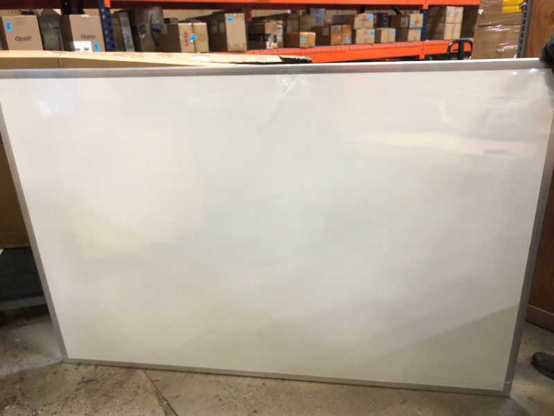 Photo 2 of Amazon Basics Large Magnetic Dry Erase White Board, 6 x 4-Foot Whiteboard - Silver Aluminum frame
