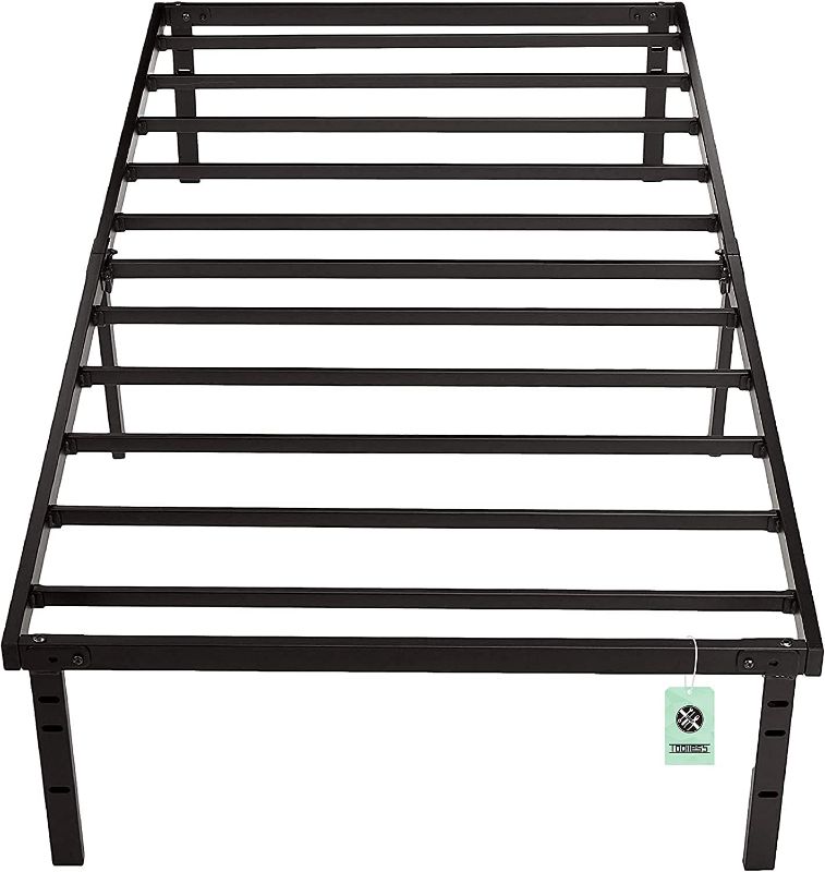 Photo 1 of Amazon Basics Heavy Duty Non-Slip Bed Frame with Steel Slats, Easy Assembly - 14"H, Twin
