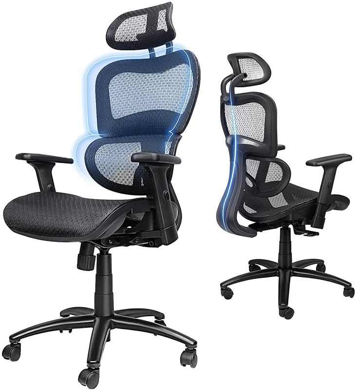 Photo 1 of Ergousit Ergonomic Office Chair -Mesh Computer Chair with Adjustable 3D Armrest, Lumbar Support and Headrest - Rolling Desk Chair, Gaming Chairs, Executive Swivel Chair for Home and Office(Black)
