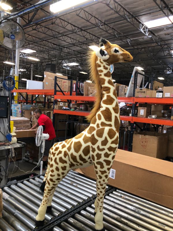 Photo 2 of Melissa & Doug Plush Giraffe, Yellow, One Size 4'7"