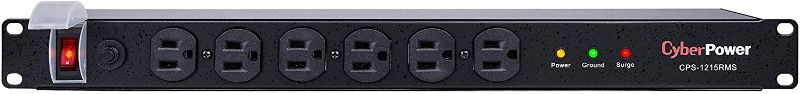 Photo 1 of CyberPower CPS1215RMS Rackmount Surge Protector, 120V/15A, 12 Outlets, 15 ft Power Cord, 1U Rackmount