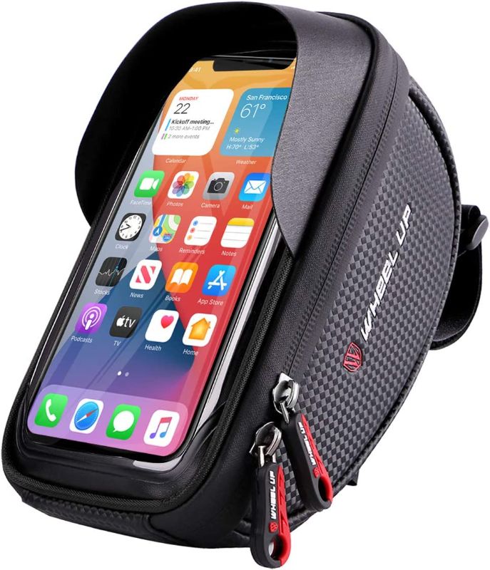 Photo 1 of 2 PACK, B/A Bike Bicycle Phone Mount Bags - Bicycle Frame Bike Handlebar Bags with Waterproof Touch Screen,Sun Visor Large Capacity Phone Case for Cellphone Below 6.0’’ iPhone 7 8 Plus Xs Max
