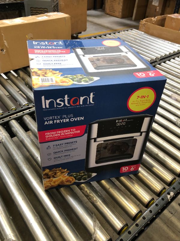 Photo 9 of Instant Vortex Plus 10 Quart Air Fryer, Rotisserie and Convection Oven, Air Fry, Roast, Bake, Dehydrate and Warm, 1500W, Stainless Steel and Black
