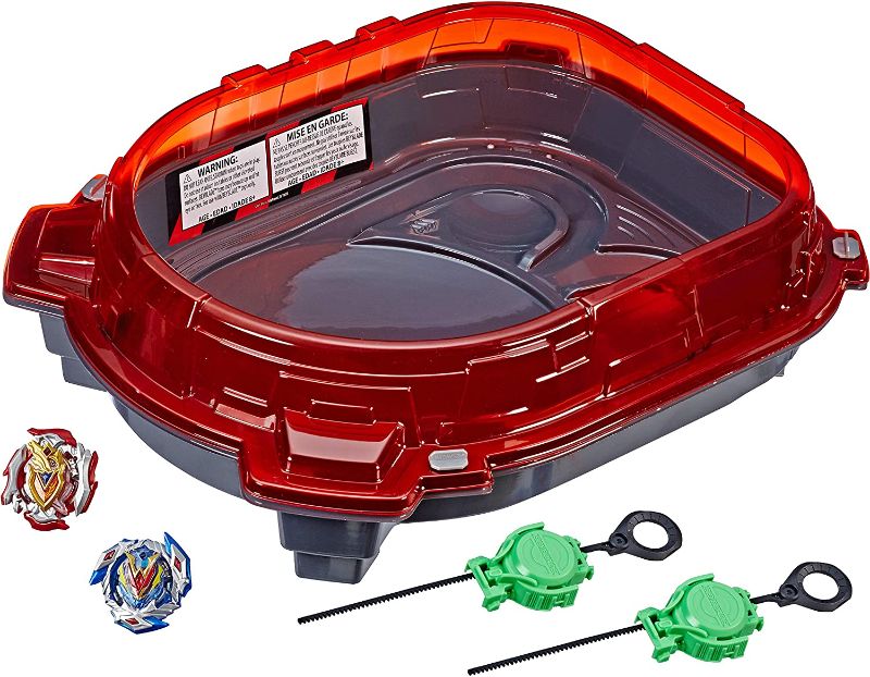 Photo 1 of Beyblade Burst Turbo Slingshock Rail Rush Battle Set -- Complete Set with Beyblade Burst Beystadium, Battling Tops, and Launchers (Amazon Exclusive) , Red
