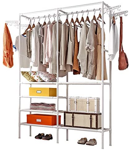 Photo 1 of Garment Rack,Shoe Clothing Organizer Shelves,Freestanding Multifunctional Clothes Wardrobe