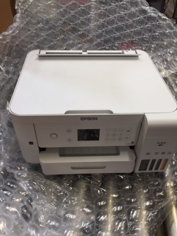 Photo 2 of Epson Ecotank Et-3710 Wireless Color Inkjet All-in-One Supertank Printer, White
