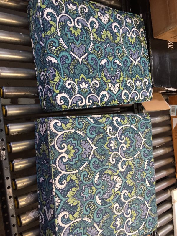 Photo 1 of Arden Selections ProFoam 24 x 24 in AND 19 X 24 Outdoor Deep Seat Bottom Cover, Sapphire Aurora Blue Damask-----------PACK OF 2
