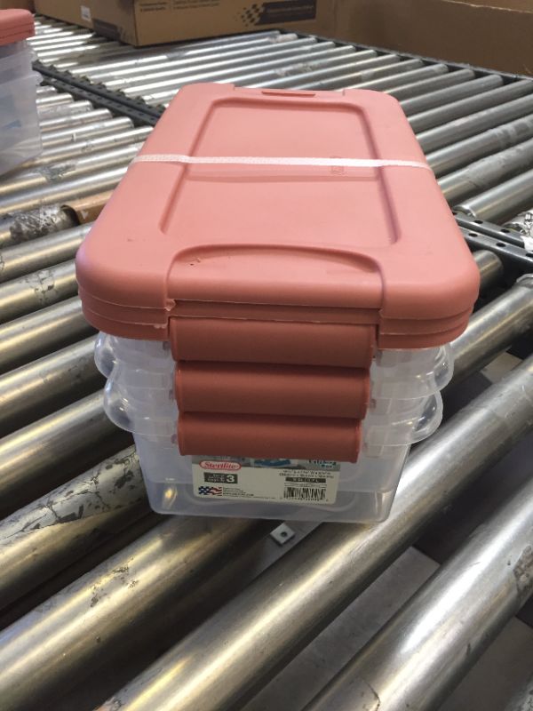 Photo 2 of 6 Qt. Latching Storage Totes (Set of 3)
