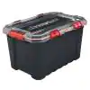 Photo 1 of 20-Gal. Professional Duty Waterproof Storage Container with Hinged Lid in Black
