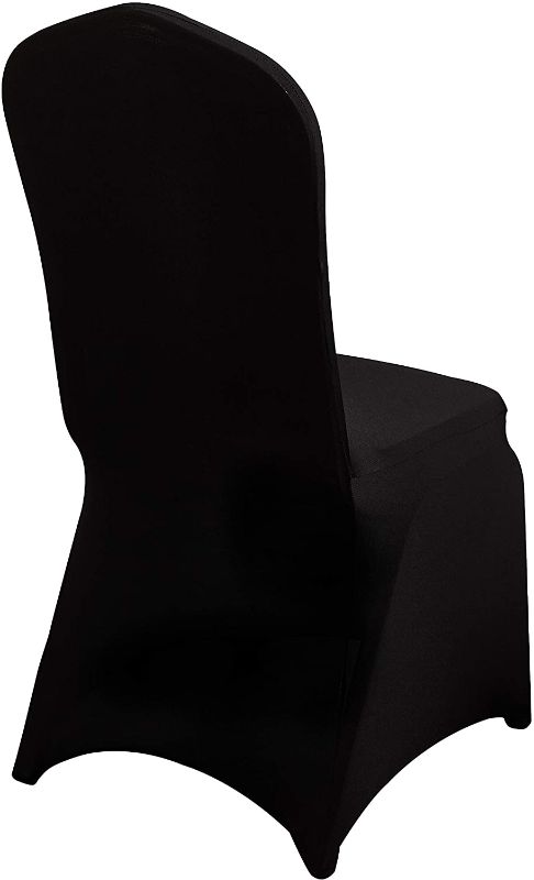 Photo 1 of 10pcs Chair Cover Stretch Slipcovers for Wedding Party, Dining Banquet Chair Decoration Covers (BLACK,10) 