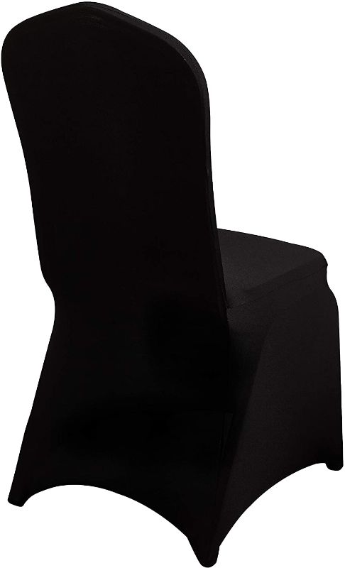 Photo 1 of 10pcs Chair Cover Stretch Slipcovers for Wedding Party, Dining Banquet Chair Decoration Covers (BLACK,10) 2 OPENED OUT OF PLASTIC BUT STILL NEW 