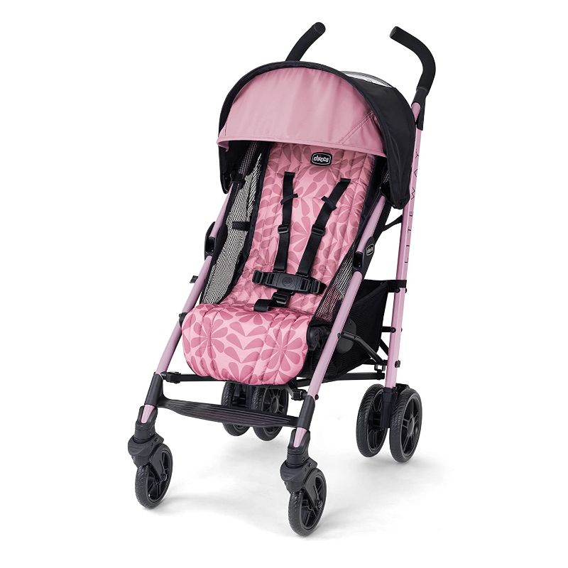 Photo 1 of Chicco Liteway® Stroller, Compact Fold Baby Stroller with Canopy, Lightweight Aluminum Frame Umbrella Stroller, for Use with Babies and Toddlers up to 40 lbs. | Petal/Pink
