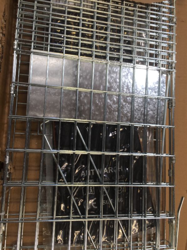 Photo 3 of ANT MARCH Live Animal Cage Trap 32''x11.5"x13" Steel Humane Release Rodent Cage with Gloves for Rabbits, Stray Cat, Squirrel, Raccoon, Mole, Gopher, Chicken, Opossum, Skunk, Chipmunks, Groundhog
