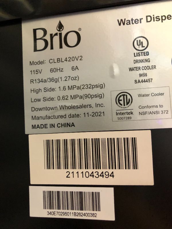 Photo 5 of Brio Bottom Loading Water Cooler Water Dispenser – Essential Series - 3 Temperature Settings - Hot, Cold & Cool Water - UL/Energy Star Approved
