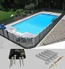 Photo 1 of 4 ft. H X 12 ft. W Pool Fence DIY Section in Black with 5 Poles Featuring a Steel Pin at the Base for a 1/2 in. Hole