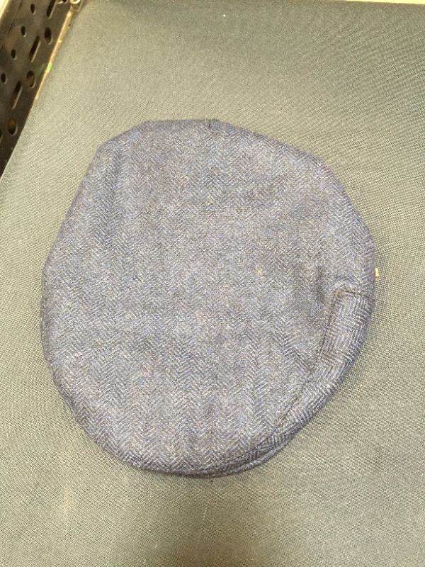 Photo 3 of VOBOOM Men's Herringbone Flat Ivy Newsboy Hat Wool Blend Gatsby Cabbie Cap NAVY MEDIUM