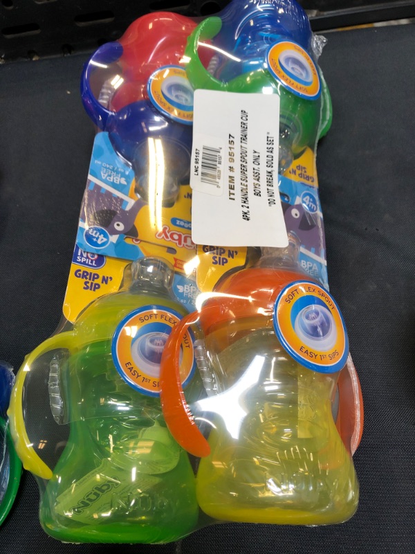 Photo 1 of Nuby No-Spill Super Spout 2 Handle Cup - Boy - 4pk - 8oz