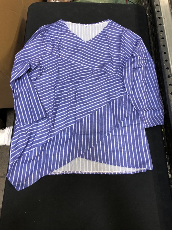 Photo 1 of Generic Purple Striped Loose Fitting Shirt Large