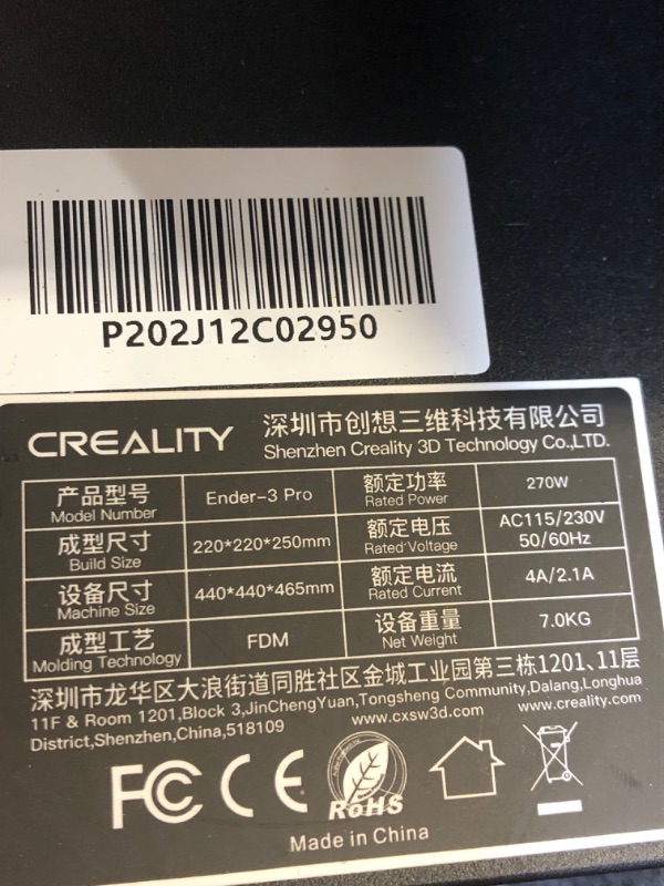 Photo 5 of Creality 3D Printer Ender 3 Pro 3D Printer with UL Certified Meanwell Power Supply Upgraded Ender 3 with Magnetic Surface Plate Printing Size 8.6x8.6x9.8in/220x220x250MM for Beginners [ USED FOR PARTS ONLY ] 

