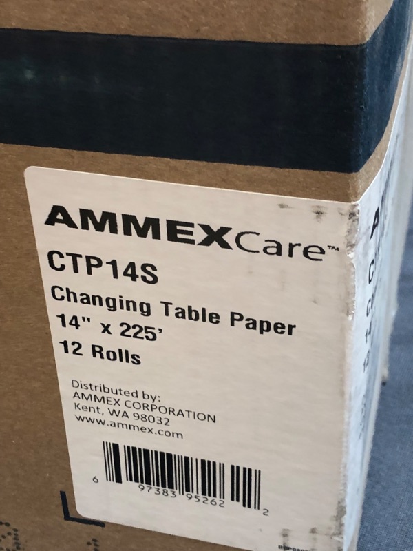 Photo 3 of AMMEX Changing Table Papers, 14 Inches, Clear, 12 Rolls/Case FACTORY SEALED 
