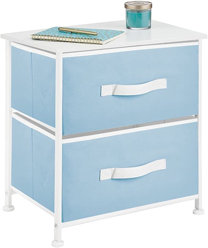 Photo 1 of 2 drawer fabric bins dresser storage. First photo sample only. Second photo is the actual item design