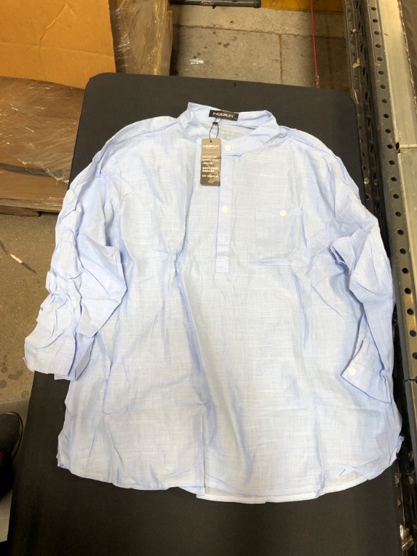 Photo 1 of Generic Men's Blue Buttoned Dress Shirt, 4XL