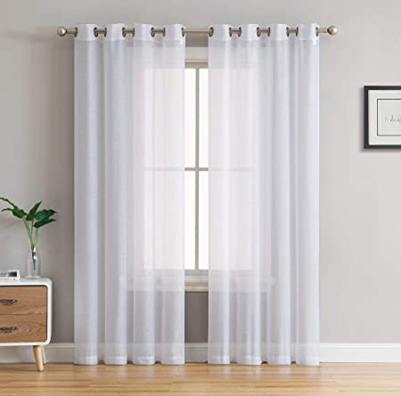 Photo 1 of  2 Piece Semi Sheer Voile Light Filtering Window Curtain