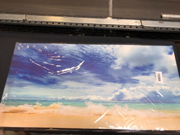 Photo 1 of Beach Bathroom Decor Beach Decorations for Home Bedroom Wall Decor Art Bathroom Pictures Ocean Photo Prints Framed Wall Art Décor Blue Wall Pictures Living Room Office House Canvas Wall Art 20"x40"
