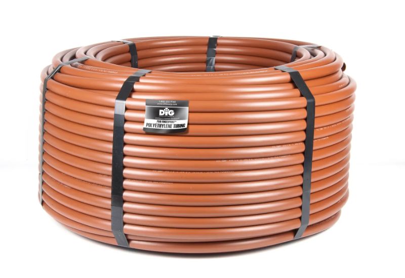 Photo 1 of 1/2 in. (0.600 in. I.D. x 0.700 in. O.D.) x 500 ft. Brown Blank Poly Tubing for Drip Irrigation