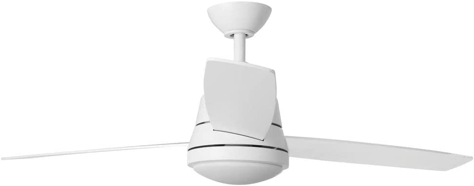 Photo 1 of Caprice 52 in. Integrated LED Indoor Matte White Ceiling Fan with Light Kit and Remote Control
